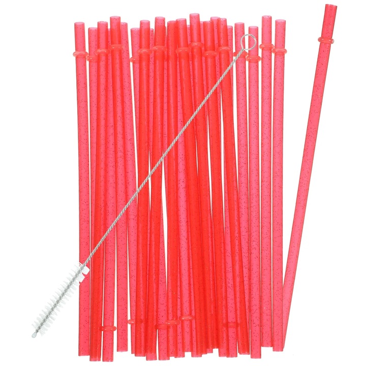 Set 25 paie reutilizabile rosii pentru petreceri, 0.70x0.70x23.00cm