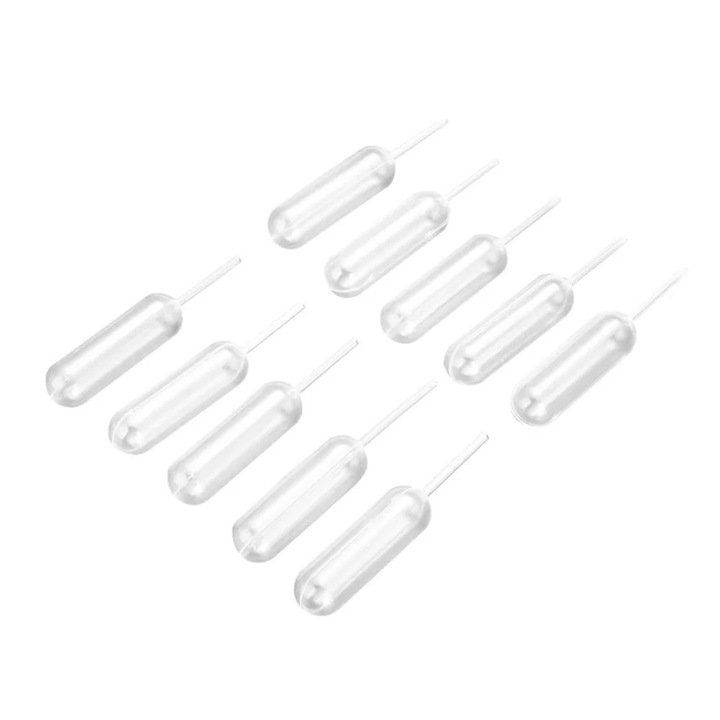 Set 50 bucati pipete de transfer 4ml, plastic, pentru torturi, inghetata, deserturi, transparent