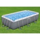 Piscina dreptunghiulara Bestway, Steel Pro MAX Frame, cu pompa si scara, cadru metalic, gri, 404 x 201 x 100 cm