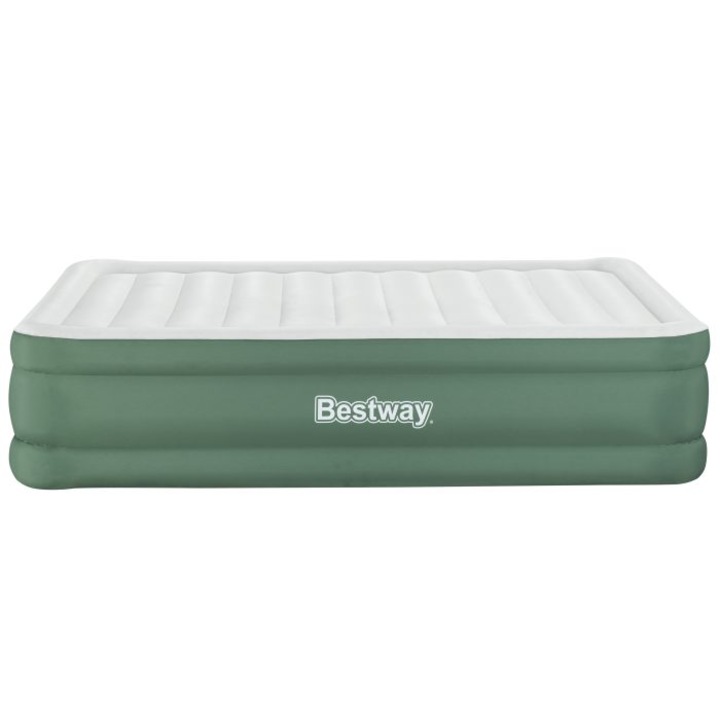 Надуваем матрак Bestway, Toughlite TPU, С вградена електрическа помпа, Двоен, 203 x 152 x 46 см