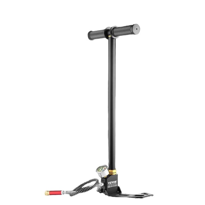 Преносима въздушна помпа 4500 PSI, електрическа, с филтър за влага, 0-6000 PSI, черна, компактна