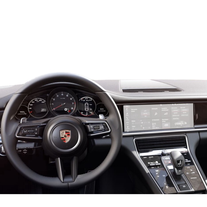 Folie Protectie Navigatie Porsche Panamera 2020-2023, Duragon, protectie Display Navigatie, silicon Mat, Anti-zgarieturi, Anti-amprenta, Anti-reflex, Regenerabila, Flexibila, Anti-Shock, kit instalare