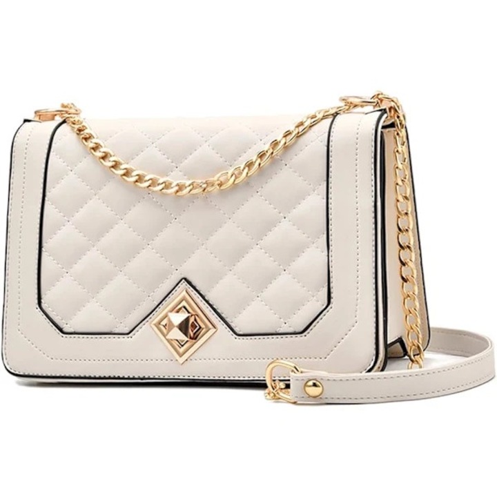 Női crossbody táska, fényes textúrájú modell, méretek