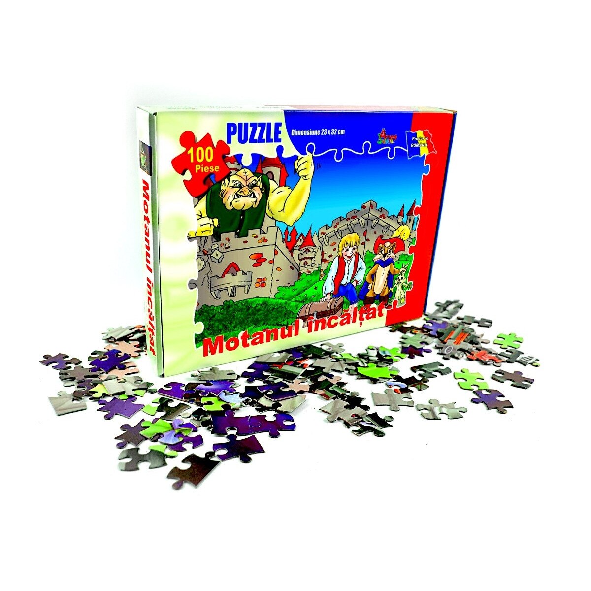 Puzzle 100 piese Motanul incaltat