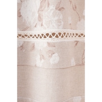 Draperie cu flori albe din bumbac, model Aida, 140x260 cm