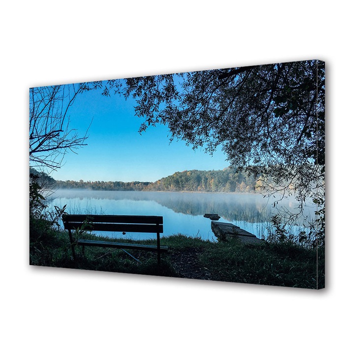 Tablou Canvas Peisaj de Toamna cu Vedere spre lacul albastru, 30 x 45 cm
