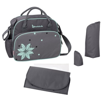 Geanta pentru scutece Badabulle Vintage, Gray/Albastru Geanta pentru scutece Badabulle Vintage, Gray/Albastru