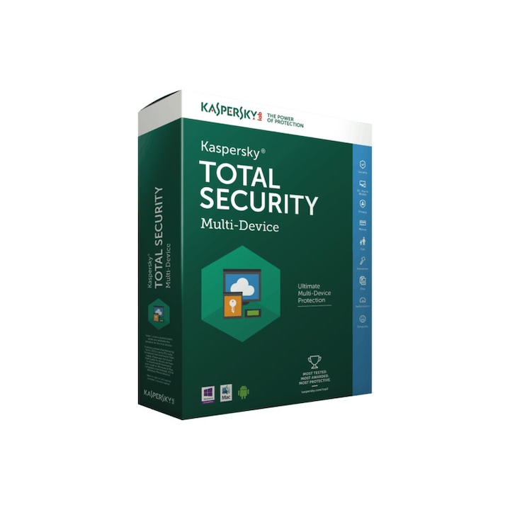 Kaspersky Total Security Multi Device - Reinnoire - 2 Ani - 4 Licente - Licenta electronica