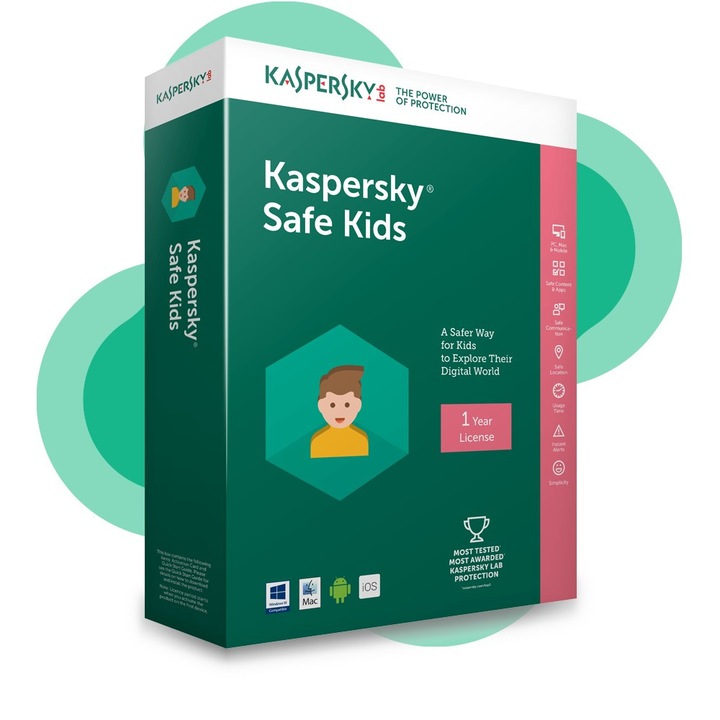 Kaspersky Safe Kids, Új, 1 év, 1 felhasználó, Elektronikus licenc