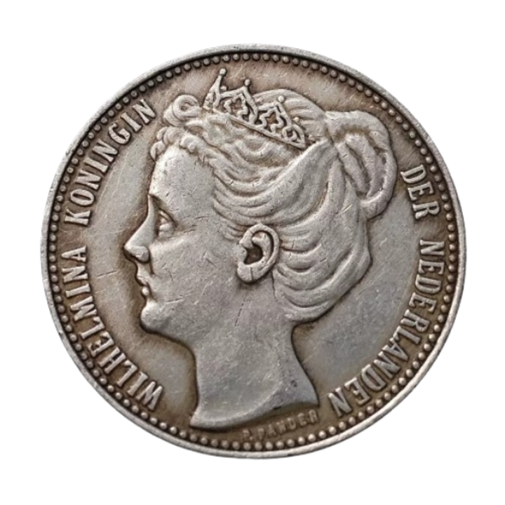 Florin olandez 1898, 20 mm, 15 grame, moneda istorica pentru colectie