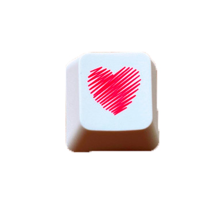 Персонализирани клавиши Pixel & Heart, червени, стандартни
