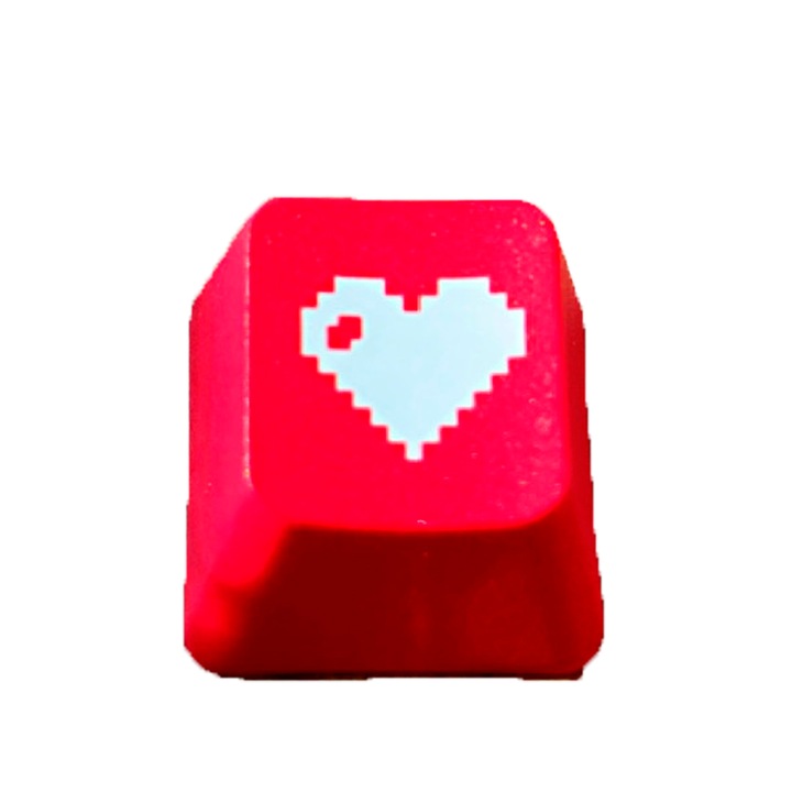 Клавиши за механична клавиатура Pixel Art с ретро сърце, червени