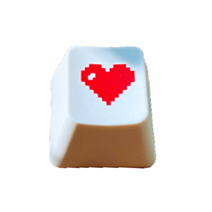 Комплект клавиши Pixel Art Retro Heart, бели, за механични клавиатури University