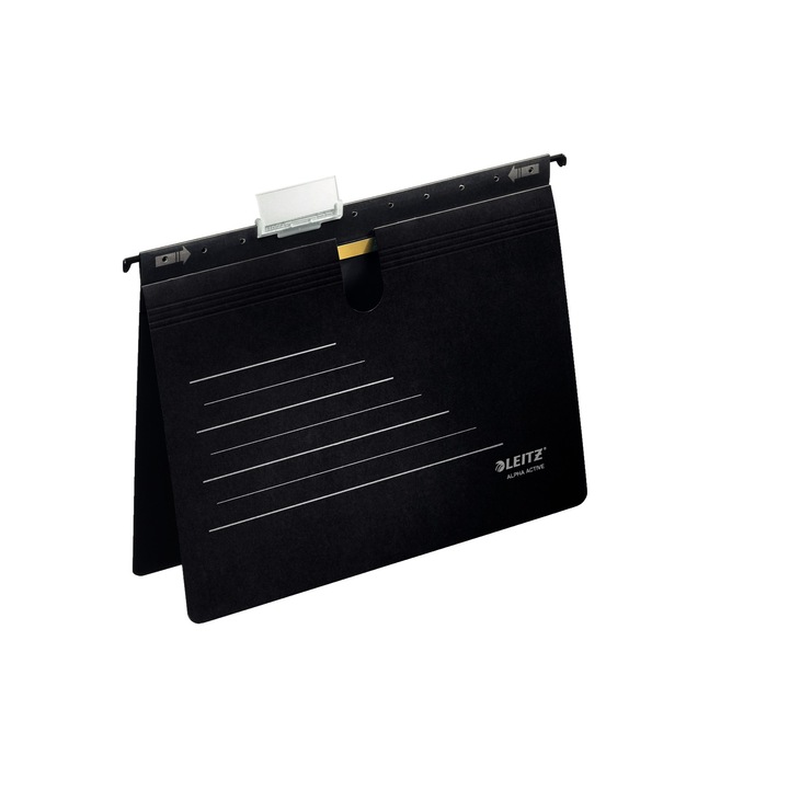 Leitz Alpha Active akasztóreszelő készlet sínnel, 5 db, fekete
