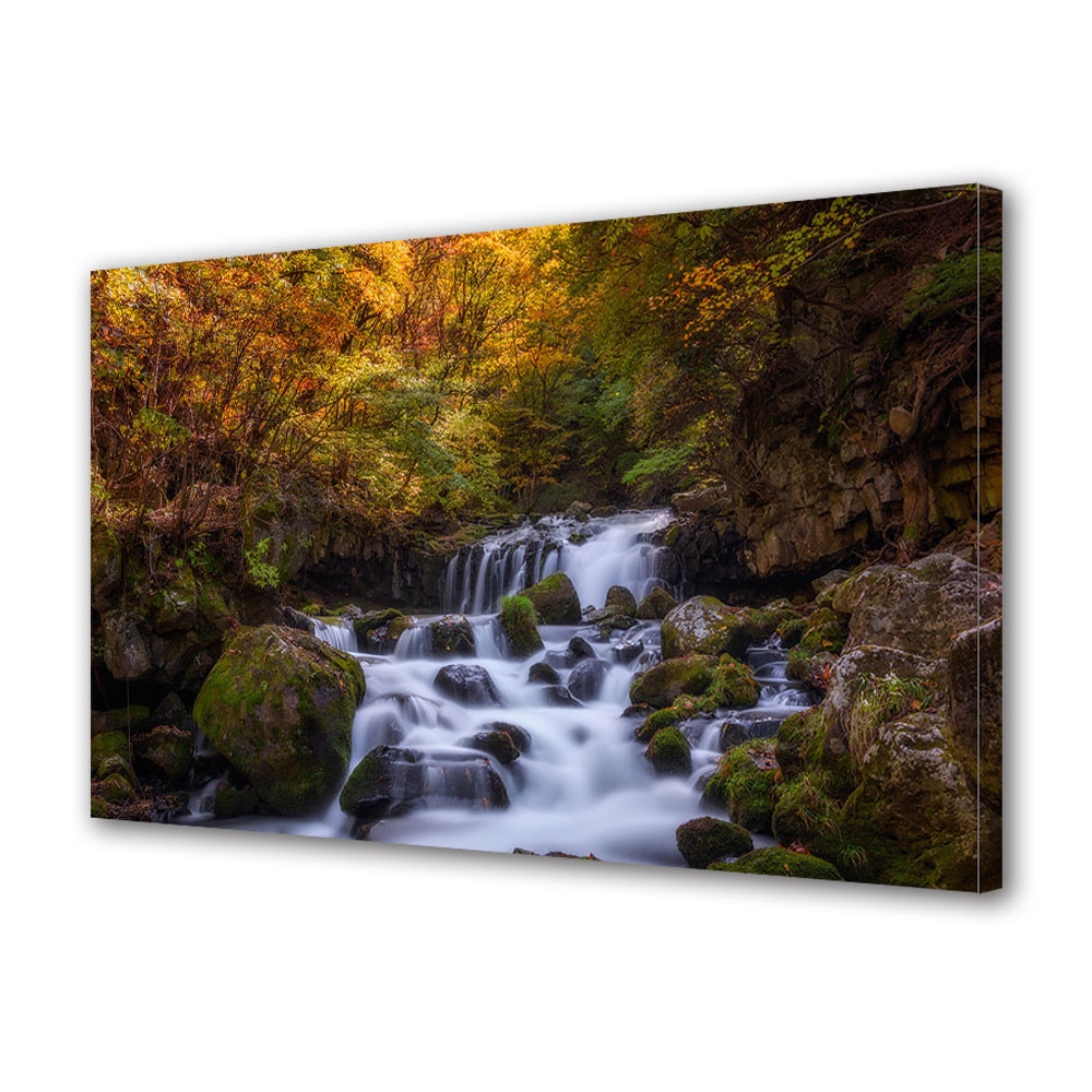 Tablou Canvas Peisaj de Toamna cu Cascada umbrita, 30 x 45 cm