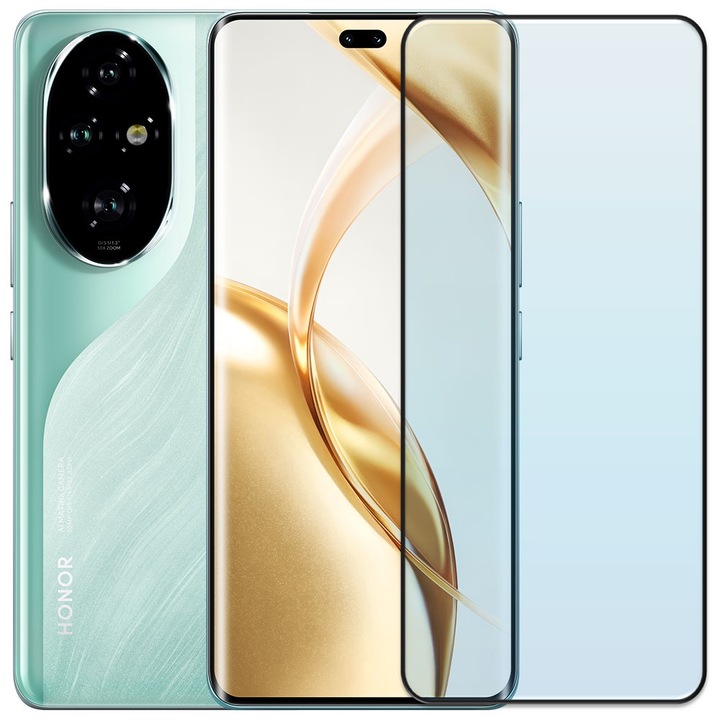 Folie din sticla securizata pentru Honor 200 Pro, HAMSTERBOX Glass Shield, Protectie completa ecran, Full face, Aplicare rapida, Case Friendly, Transparenta