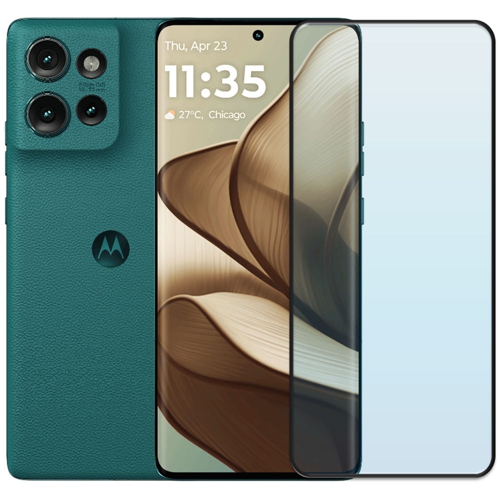 Folie din sticla securizata pentru Motorola Edge 50, HAMSTERBOX Glass Shield, Protectie completa ecran, Full face, Aplicare rapida, Case Friendly, Transparenta