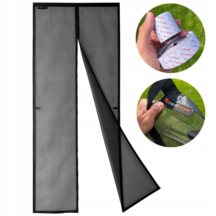 Комарник, NextHook, C90-220, черен, 90x220 см