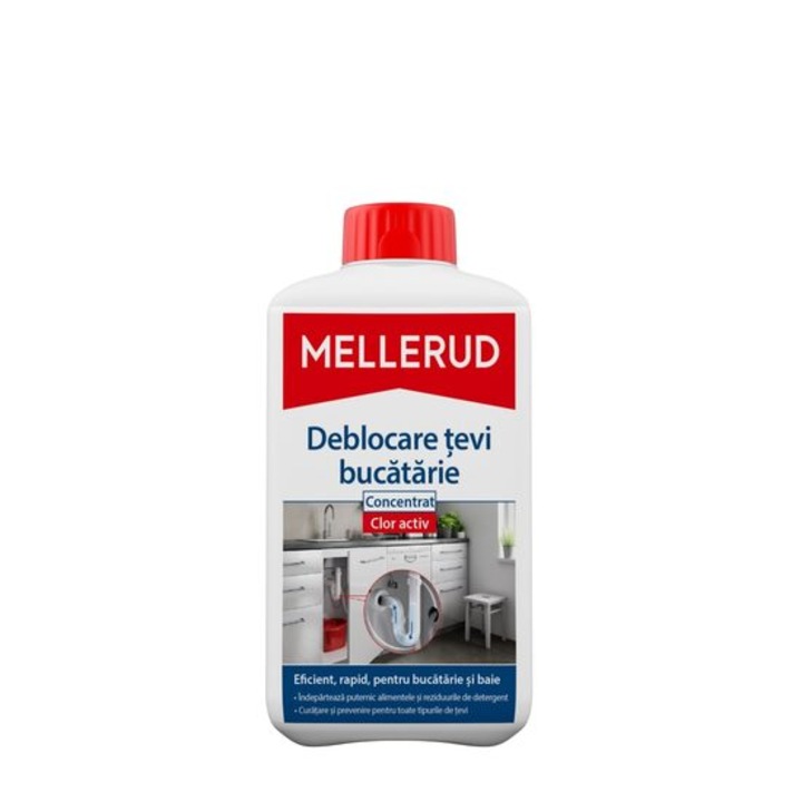 Solutie pentru desfundarea tevilor de scurgere MELLERUD, 1L