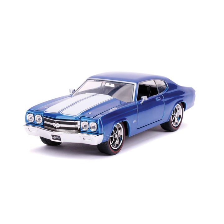 Macheta Chevrolet Chevelle SS 1970 albastru cu dungi albe - 1/24 Jada