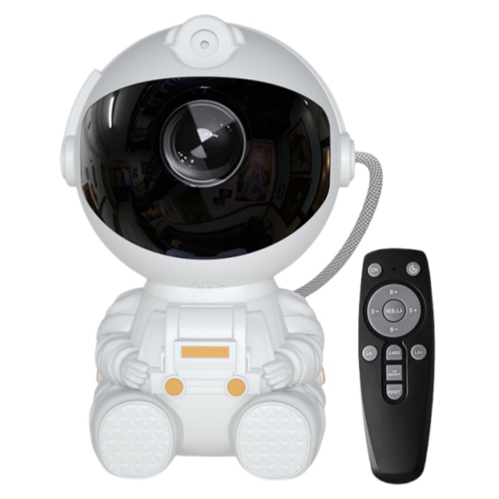 Lumina de noapte pentru copii, proiector de stele, combinatii multiple de lumini, rotatie la 360 °, functie de temporizare, USB, telecomanda, alb