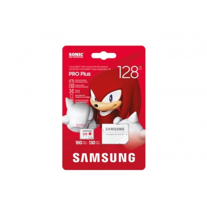 Карта памет Samsung SONIC PRO PLUS, microSDXC, UHS-I, 128GB, Адаптер