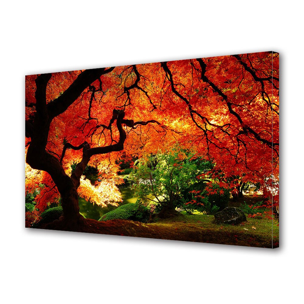 Tablou Canvas Peisaj de Toamna cu Ramuri din copacul vietii, 20 x 30 cm