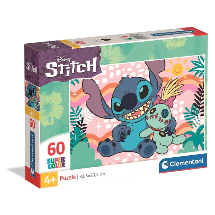 Puzzle 60 piese, Clementoni, Stitch