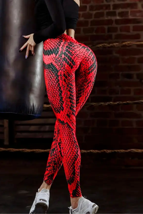 Kígyómintás harisnyanadrág, magas derekú, haskontroll, elasztikus, légáteresztő