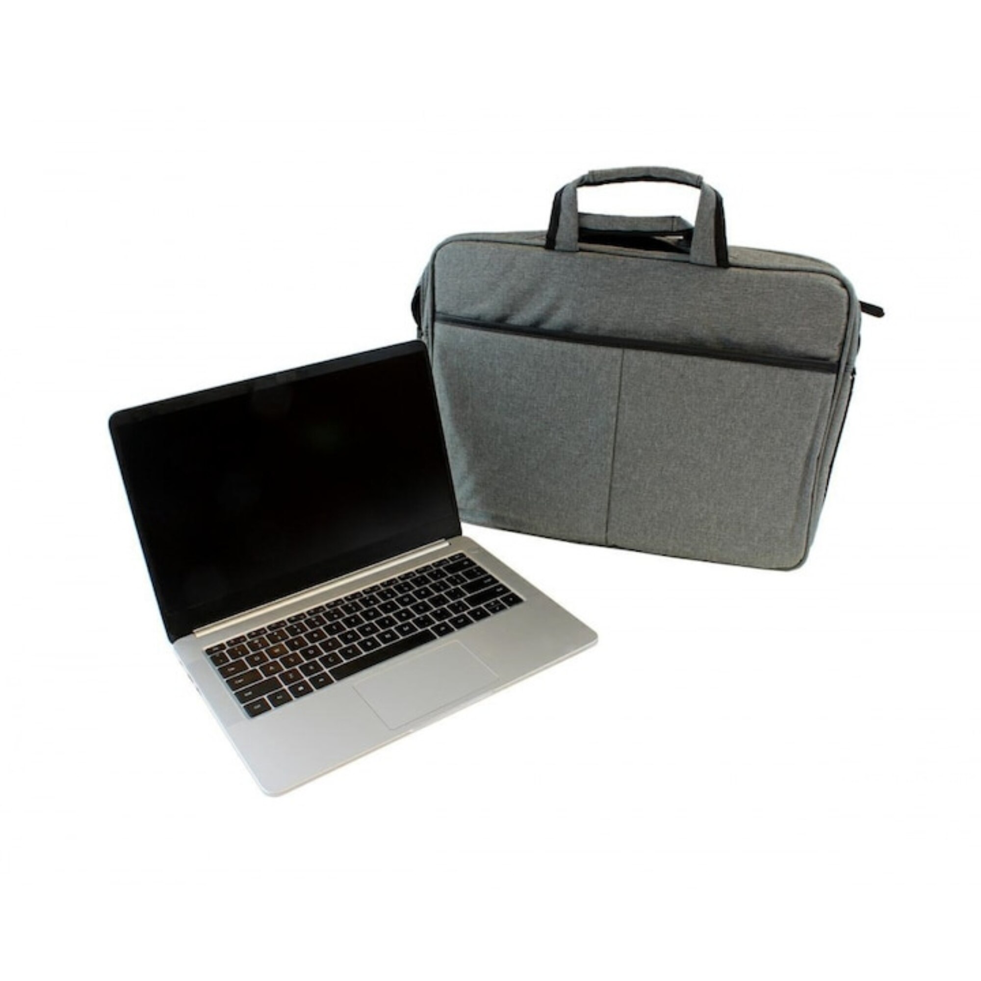 Geanta Universala VarioShop®, pentru Laptop 15.6 inch, Rezistenta la Apa, Curea Detasabila, Design Clasic si Elegant, Compatibila laptop Apple, Asus, Acer, Dell, Huawei, 41 x 32 cm, Gri