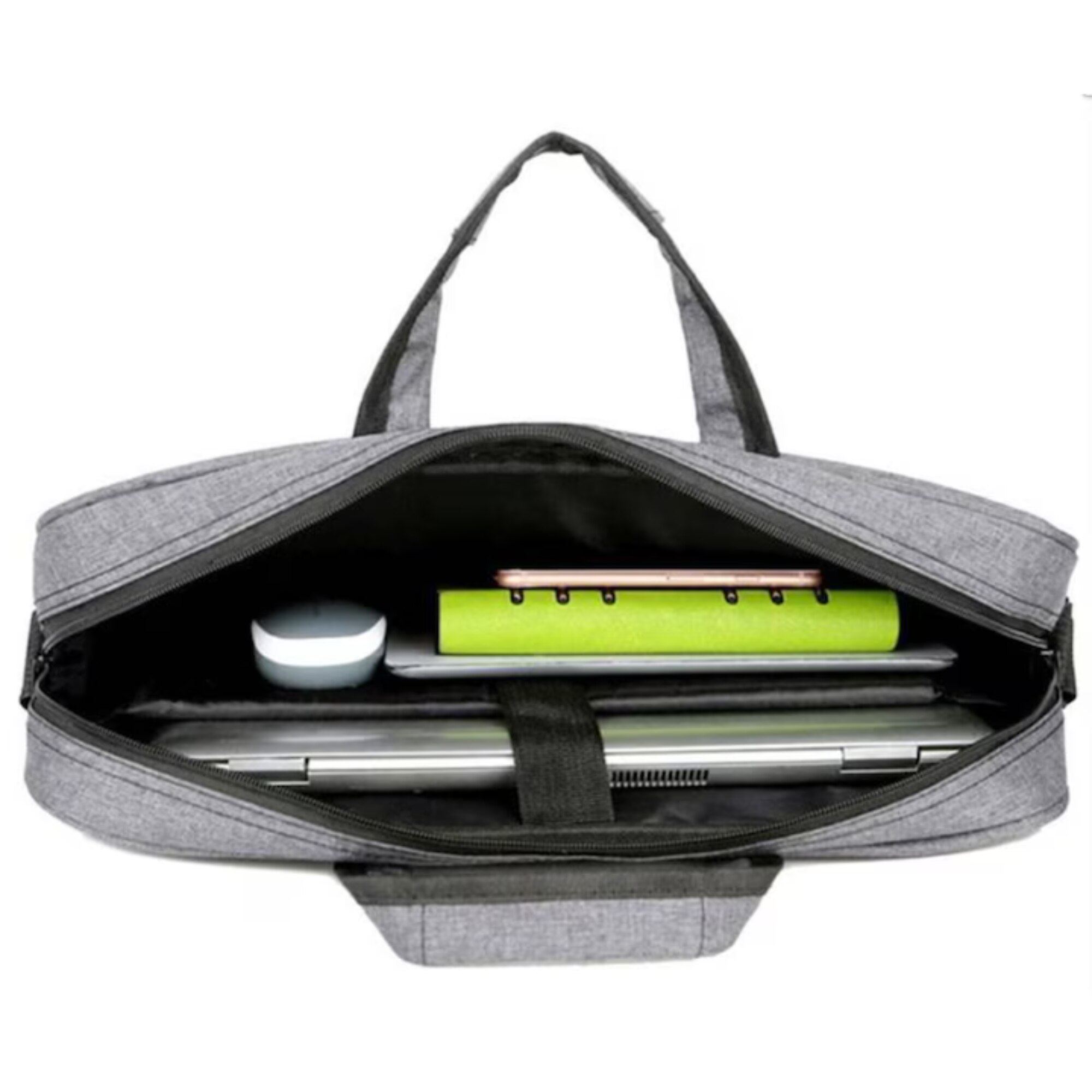 Geanta Universala VarioShop®, pentru Laptop 15.6 inch, Rezistenta la Apa, Curea Detasabila, Design Clasic si Elegant, Compatibila laptop Apple, Asus, Acer, Dell, Huawei, 41 x 32 cm, Gri