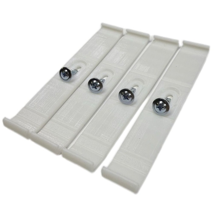 Set Suport Ultra Slim pentru numar inmatriculare, fata - spate, Alb, 4 bucati