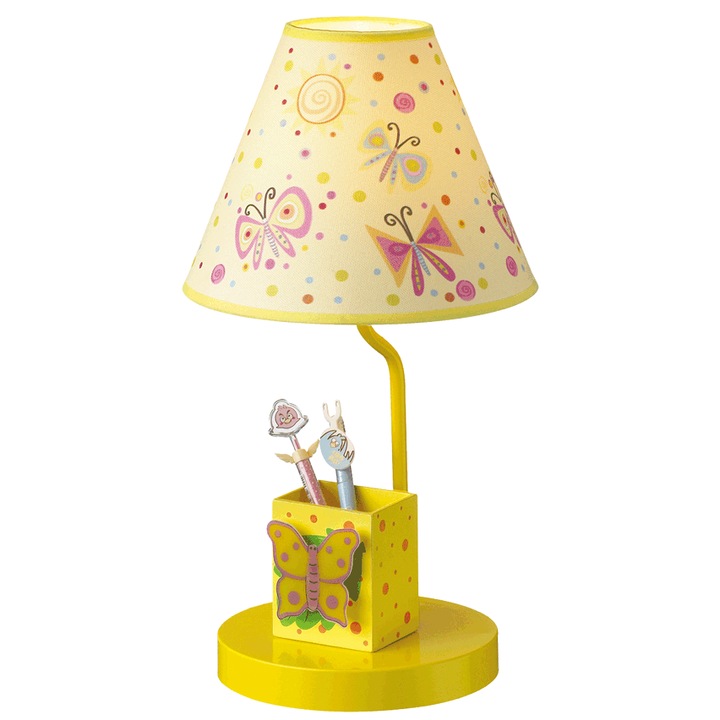 Veioza Yellow Butterfly Multicolor 1xE27 40W ERSTE