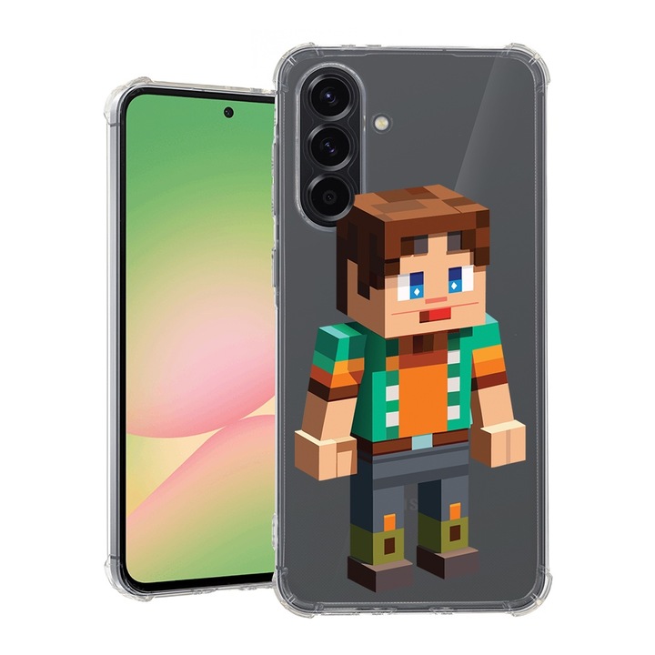 BestCase® Husa pentru Samsung Galaxy A56, Anti Shock 1.5MM, Minecraft Character, Protectie camera, ecran si colturi, 1926361 AS 1682