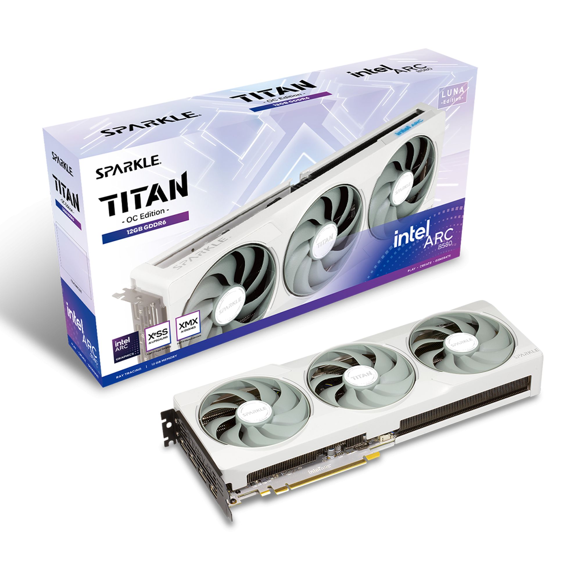 Placa video SPARKLE Arc B580 TITAN Luna OC 12 GB GDDR6 192 bit