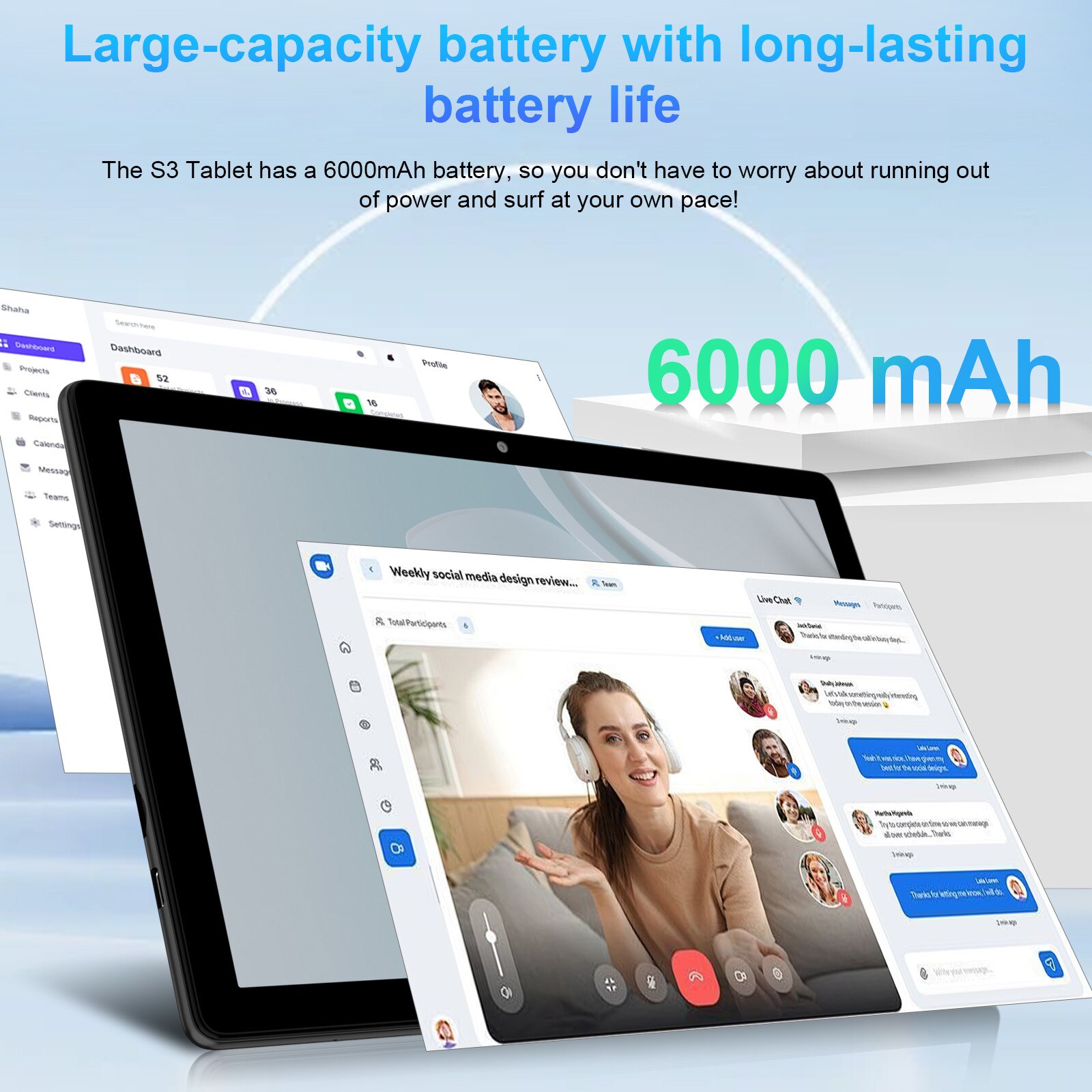 Tableta 10.1 inchi Android 14 cu 20GB RAM+128GB ROM Tablete Octa