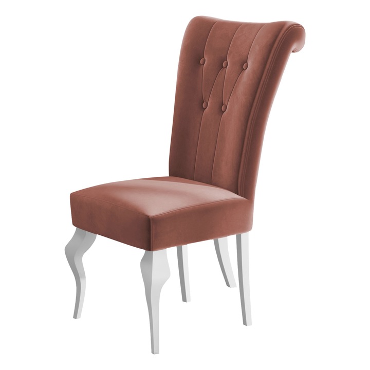 Scaun Frigene, MIRJAN24, alb + roz, 70x52x100 cm