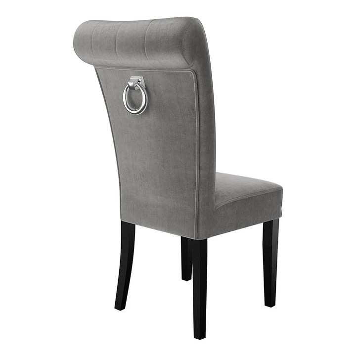 Scaun Elenwel + ciocanitor, MIRJAN24, negru + gri + crom Ciocanitor, 51x66x100 cm