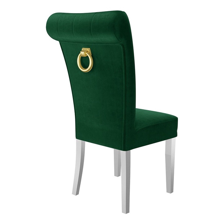 Scaun Elenwel + ciocanitor, MIRJAN24, alb + verde + auriu Ciocanitor, 51x66x100 cm