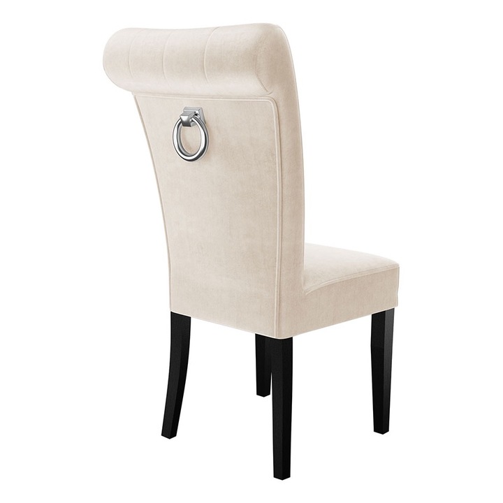 Scaun Elenwel + ciocanitor, MIRJAN24, negru + bej + crom Ciocanitor, 51x66x100 cm