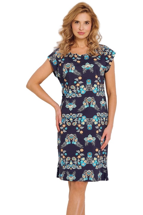 Camasa de noapte dama Taro Jodie 3330 maneca scurta flori, Floral