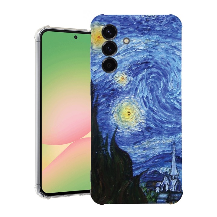 BestCase® Husa pentru Samsung Galaxy A56, Anti Shock 1.5MM, Van Gogh - Starry Night, Protectie camera, ecran si colturi, 1926361 AS 1269