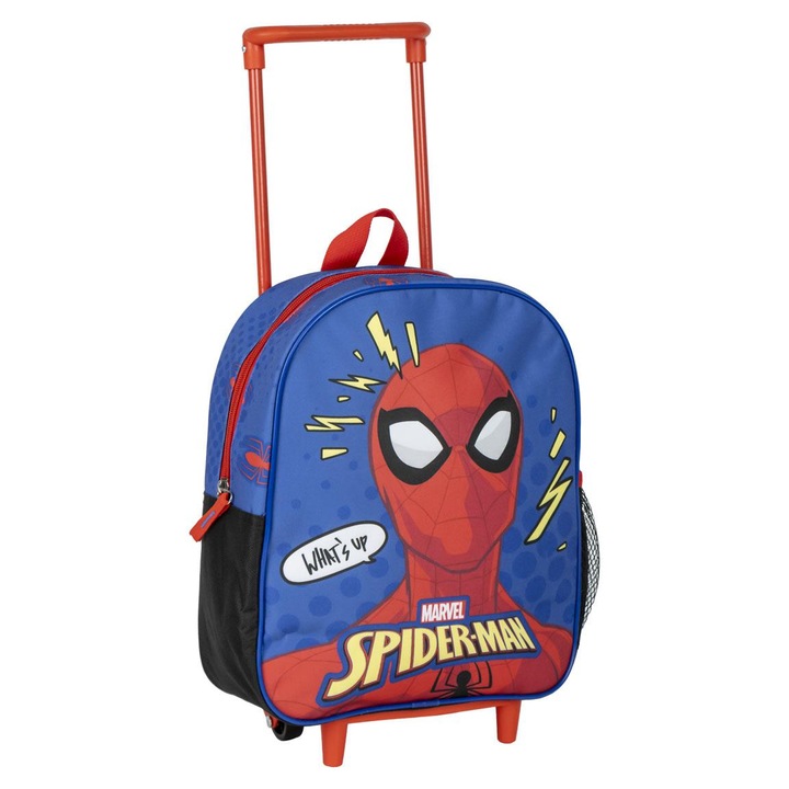 Troler gradinita Spiderman, 28x25x10 cm, 1 compartiment Albastru