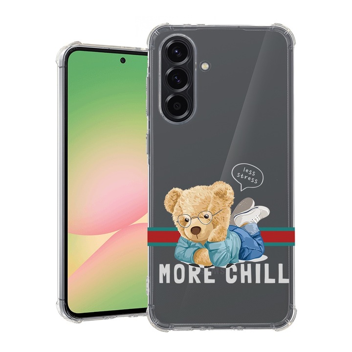 BestCase® Husa pentru Samsung Galaxy A26, Anti Shock 1.5MM, More Chill Teddy Bear, Protectie camera, ecran si colturi, 1926359 AS 1822