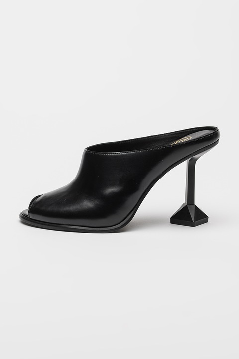ASH, Saboti de piele cu varf decupat Dance, Negru, 38