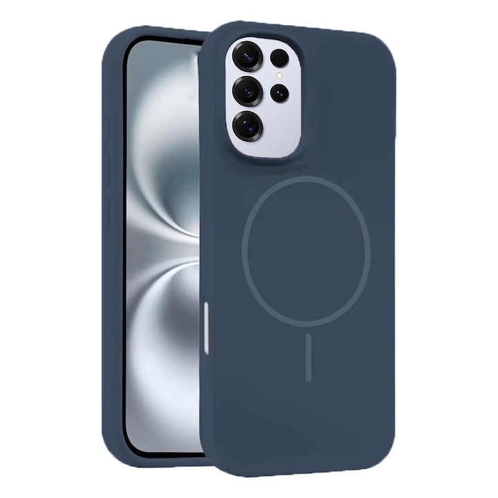 Калъф за Samsung Galaxy S25 Ultra, SoftGuard Protect, MagSafe Charging, Вътрешност от микрофибър, Мек силикон, Приятен на допир, Противохлъзгащ, Ударопоглъщащ, Анти-пръстови отпечатъци, Ултра-тънък, Силен магнит, Син