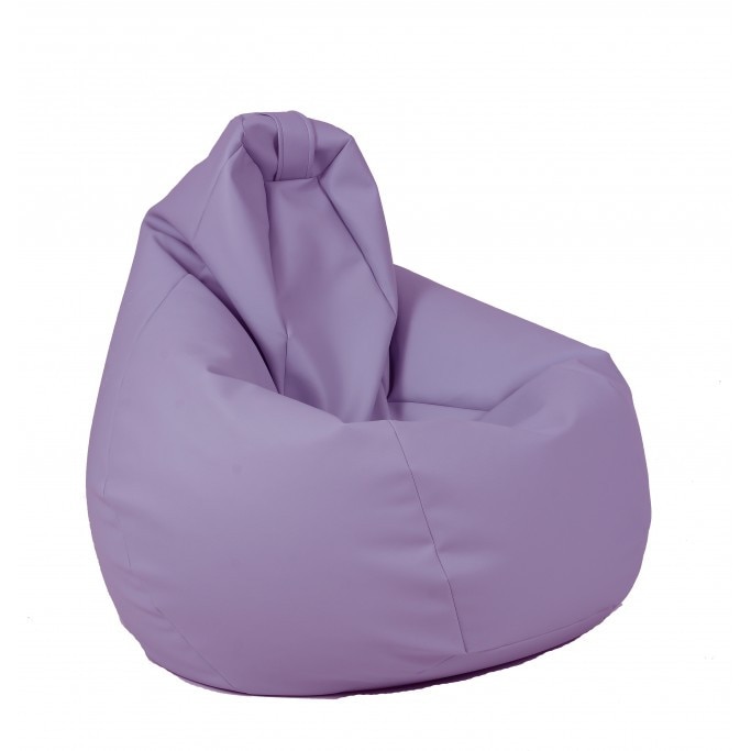 Fotoliu Pufrelax tip Sac Nirvana Hobbit piele ecologica, Violet, umplut cu perle polistiren