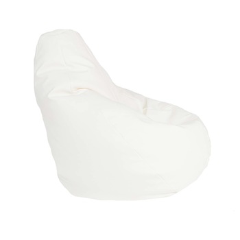 Fotoliu Pufrelax tip Sac Nirvana Hobbit poliuretan, White , umplut cu perle polistiren Fotoliu Pufrelax tip Sac Nirvana Hobbit poliuretan, White , umplut cu perle polistiren