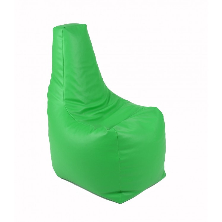 Fotoliu (Mediu) Sunlounger - Verde (piele eco) umplut cu perle polistiren (fotoliu para marca Pufrelax) Fabricat in Romania