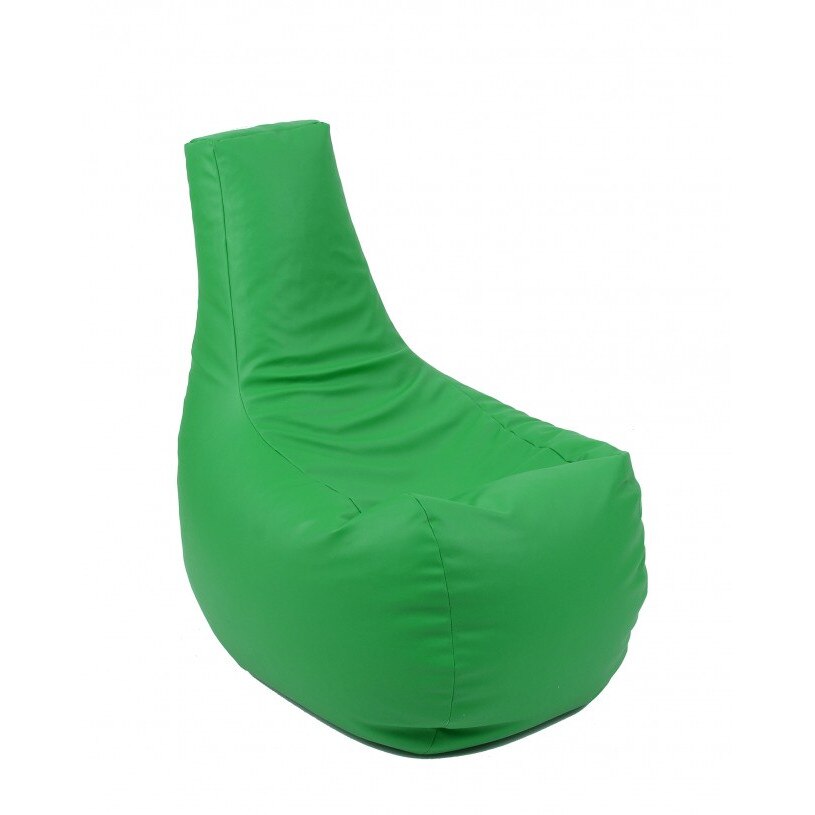 Fotoliu (Mediu) Sunlounger Evo - Verde (piele eco) umplut cu perle polistiren (fotoliu para marca Pufrelax) Fabricat in Romania